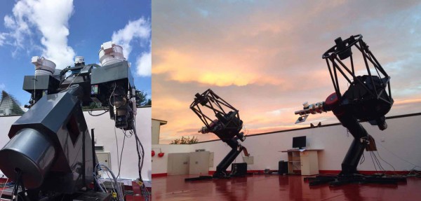 Module GWAC de 4 caméras et télescopes de 60 cm à l'observatoire Xinglong. @NAOC