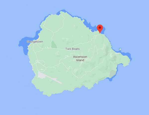 Location of Ascension island station - close-up view