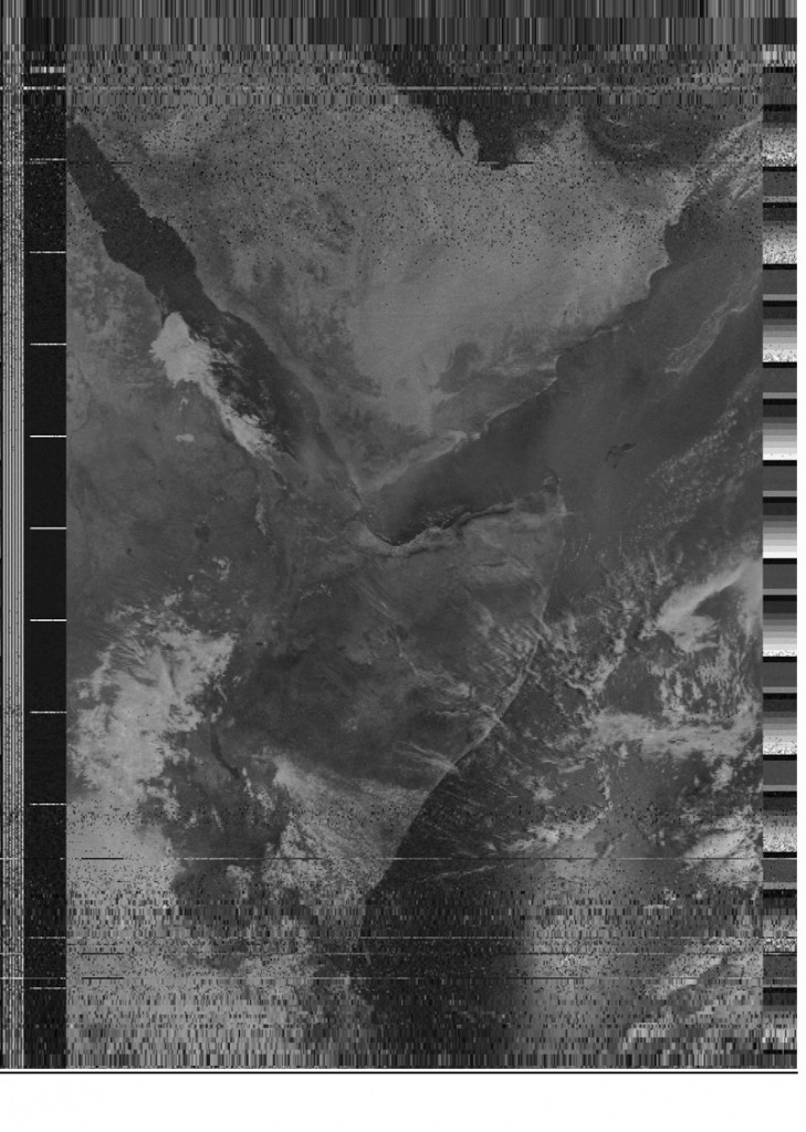 Image reconstituée à partir des données envoyées par le satellite NOAA18