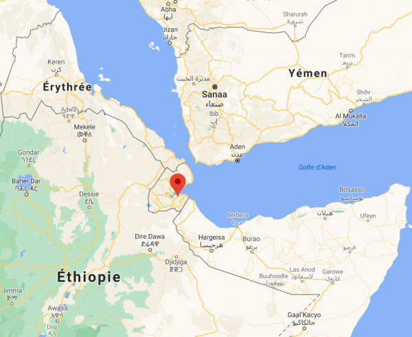 Location of Djibouti station - close-up view