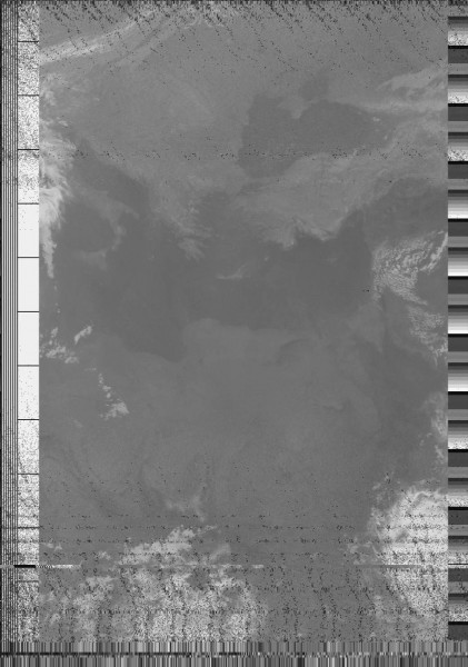 Image construted from the data sent by the NOAA18 satellite