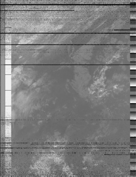 Image constructed from data sent by the NOAA18 satellite.