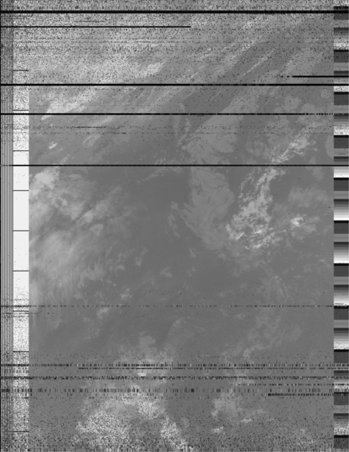 Image en infrarouge reconstituée à partir des données envoyées par le satellite NOAA19