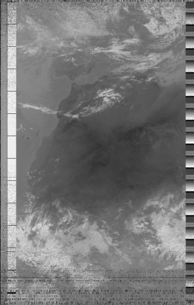 Image construted from the data sent by the NOAA18 satellite