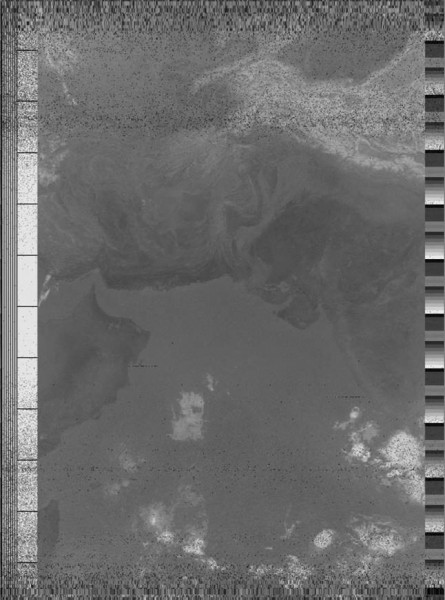Image construted from the data sent by the NOAA18 satellite.