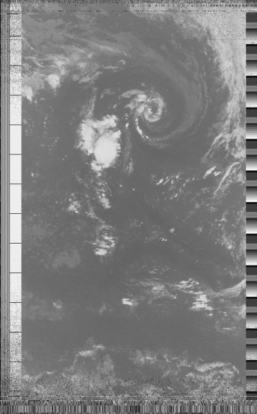 Image reconstituée à partir des données envoyées par le satellite NOAA18[