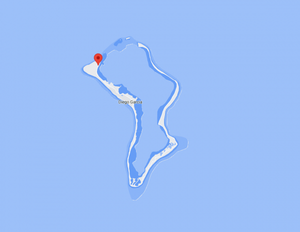 Location of the station on Diego Garcia atoll, close-up view.