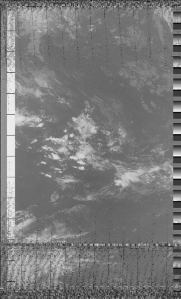 Image produced from the data sent by the NOAA18 satellite.