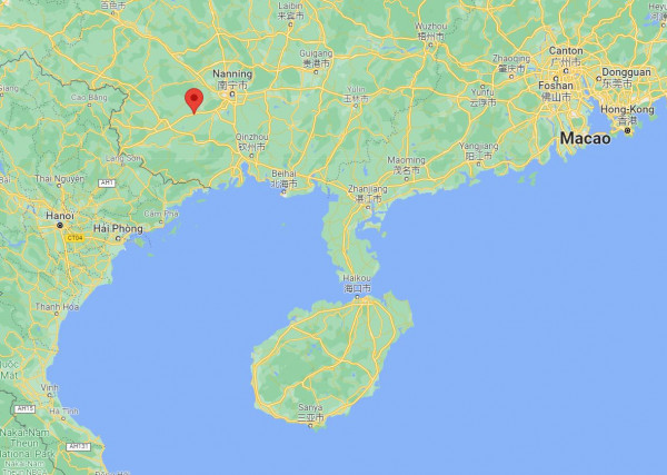 Location of the station near Nanning in GuanXi Province