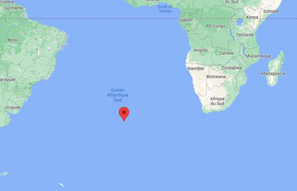 Localisation de la station sur l'atoll de Diego Garcia (vue globale)