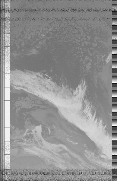Image reconstructed from data sent by the NOAA18 satellite
